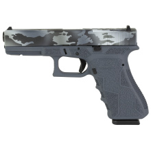 22 Gen3, Striker Fired, Semi-automatic, Polymer Frame Pistol, Full Size, 40 S&W, 4.49" Barrel, Grey Multicam Slide With Siper Grey Frame, Fixed Sights, 15 Rounds, 2 Magazines, Glock OEM Rail, Right Hand, Laser Engraved Frame, Optic Cut 300-110-0100-04