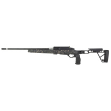 Element Hunter M3, Bolt Action Rifle, 6.5 PRC, 20" Carbon Fiber Barrel, 1:8 Twist, Threaded 5/8X24 with Hunter Muzzle Brake, Anodized Finish, Black, Seekins Precision Havak Hunter Chassis, Woodland Shadow, TriggerTech Trigger, 1 Magazine, 3 Rounds 00117