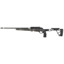 Element Hunter M3, Bolt Action Rifle, 6MM Creedmoor, 20" Carbon Fiber Barrel, 1:8 Twist, Threaded 5/8X24 with Hunter Muzzle Brake, Anodized Finish, Black, Seekins Precision Havak Hunter Chassis, Woodland Shadow, TriggerTech Trigger, 3 Rounds