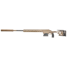 SIC, Bolt-Action Rifle, 338 Lapua Magnum, 26" Carbon Fiber Wrapped Stainless Steel Barrel, 3/4X24 Thread Pitch, Adjustable Aluminum Chassis, Folding Stock, Flat Dark Earth, Trigger Tech Trigger, 3 Rounds 11710489F