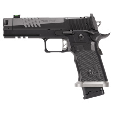 P211, Semi-automatic, Single Action Only, Metal Frame Pistol, Full Size, 9MM, 4.4" Barrel, MACH3D Compensator, Matte Finish, Black, Sig-Loc Pro Footprint Optics Ready Slide, Fiber Optic Sight, Flared Magwell, 3 Magazines, 10 Rounds 211F-9-GTO-10