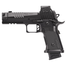 P211 GTO RXSL, Semi-automatic, Single Action Only, Metal Frame Pistol, Full Size, 9MM, 4.4" Barrel, MACH3D Compensator, Nitron Finish, Blackout, Optics Ready, XRAY3 Day/Night Sights, G10 Grips, Manual Safety, 10 Rounds, 3 Steel Magazines, Includes Romeo-