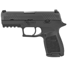 P320 Compact Striker 9mm 3.9 Inch Barrel Contrast Sights Black Nitron Slide Finish Two 15 Round Magazines