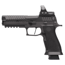 P320 MAX 2.0, Semi-automatic, Striker Fired, Polymer Frame Pistol, Full Size, 9MM, 5" Bull Barrel, Nitron Finish, Black, Romeo3X 6MOA Optic, Pro Footprint Optic Ready Slide, TXG Tungsten-Infused XFULL Grip Module, Flared Magwell, 21 Rounds, 4 Magazines 3