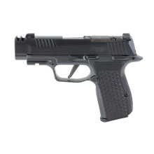 P365 AXG LUXE, Semi-automatic, Striker Fired, Metal Frame Pistol, Sub-Compact, 380 ACP, 3.1" Barrel, 2 Port Slide Integrated Expansion Chamber, Cerakote Finish, Pearlescent Black, Optics Ready, XRAY3 Day/Night Sights, XL AXG Grip Module, Manual Safety, 1