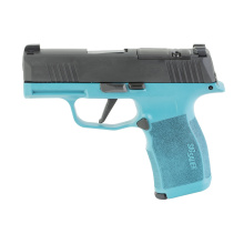 P365X Bahama Breeze, Semi-automatic, Striker Fired, Polymer Frame Pistol, Sub-compact, 3.1" Barrel, Nitron Finish, Teal and Black, Optics Ready, X-RAY3Day/Night Sights, Polymer Grips, 12 Rounds, 2 Magazines 365X-9-BXR3-BB