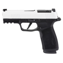 P365, XMacro, Striker Fired, Semi-automatic, Polymer Frame Pistol, Sub-Compact, 9MM, 3.7" Barrel, Cerakote Finish, White Slide with Freedom Engraving, Black Polymer Frame, X-RAY3 Day/Night Sights, Optics Ready, 17 Rounds, 2 Magazines 365XCA-9-TWXR3-TP