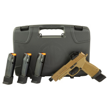 P365 FUSE TACOPS, Striker Fired, Semi-automatic, Compact, 9MM, 5.1" Threaded Barrel, 1/2X28 Thread Pitch, Cerakote Finish, Coyote, ROMEO-X SIG-LOC Red Dot, X-RAY3 Day/Night Sights, 4 Magazines, 21 Rounds 365XF-9-CTAC-TB-RXSL