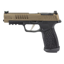 P365 Fuse, Semi-automatic, Polymer Frame Pistol, Compact, 9MM, 4.3" Barrel, Cerakote Finish, Black, Custom Bronze Topo Slide by Skydas, Sig Sauer LXG Grip, Fiber Optic Front and Low Profile Combat Rear Sights, 3 Magazines, (2)-21 Round Magazines and (1)-