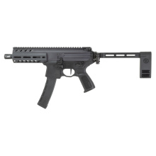 MPX, Semi-automatic Pistol, 9MM, 6" Threaded Barrel, 1/2x28 Thread Pitch, Anodized Finish, Black, Pistol Brace, 35 Rounds, 1 Magazine PMPX-6B-9-35