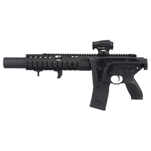 MCX LTAW, Semi-automatic, Short Barrel Rifle, 300 Blackout, 6.75" Barrel, Matte Finish, Black, Polymer Grip, Side Folding KM Stock, LTAW-Inspired Suppressor-Compliant Handguard with Integrated Heat Shield, SQX762 Suppressor, Arisaka LTAW Handstop, Light