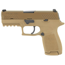 P320, Carry, Striker Fired, Semi-automatic, Polymer Frame Pistol, Compact, 9MM, 3.9" Barrel, PVD Finish, Coyote, SIGLITE Night Sights, 15 Rounds, 3 Magazines W320C-9-COY