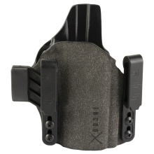 INCOG-X, Joint Collaboration with Haley Strategic, Inside the Waistband Holster, Fits Smith & Wesson Shield Plus, Integrated Magazine Caddy, Microfiber Suede Wrapped Boltaron Construction, Gray, Right Hand INCOG-0-179-A-0-CX2-61-MC