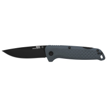 Adventurer, Folding Knife, 3.5" Clip Point Blade, 7.50" Overall Length, 5Cr15MoV Blade Steel, Straight Edge, Titanium Nitride Finish, Black, Gray Glass-Reinforced Nylon Handle, SAT Opener, Lock Back SOG-13-11-06-43