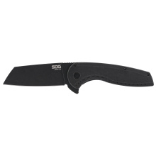 Aegis FLK 2.0, Folding Knife, 3.2" Wharncliffe Blade, 8" Overall Length, 8Cr13MoV Stainless Blade Steel, Straight Edge, PVD Finish, Black, Black 410 Stainless Steel Handle, Kick Opener, Frame Lock SOG-14-41-04-43