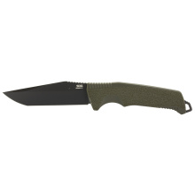 Trident FX, 4.2" Fixed Blade Knife, Tanto Point Straight Edge, Glass Reinforced Nylon Handle, Cryo 4116 Steel, Titanium Nitride Finish, Black and Olive Drab Green, Includes Nylon Sheath SOG-17-12-03-57