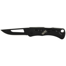 Centi II, Folding Knife, 2.1" Straight Edge, Straight Back, Black Kraton Handles, AUS-8 Steel, Hardcased Finish, Black SOG-CE1012-CP