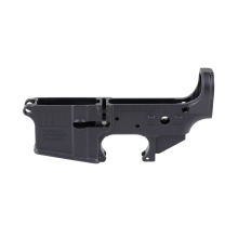 Stripes Logo Lower Receiver, Stripped Lower Receiver, Multi Cal, Anodized Finish, Black L-Stripes-A-BLK