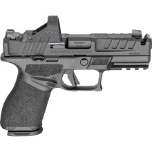 Echelon 4.0C, Semi-automatic, Striker Fired, Polymer Frame Pistol, Compact, 9MM, 4" Integrally Compensated Barrel, Melonite Finish, Black, Optics Ready Slide, Front Tritium Night Sight, Tactical Rack U-Dot Rear, Viridian Green Dot, 10 Rounds, 4 Magazines