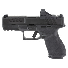 Echelon 4.0C, Semi-automatic, Striker Fired, Polymer Framed Pistol, Comp Size, 9MM, 4" Barrel, Melonite Finish, Black, Optics Ready Slide, Front Tritium Night Sight, Tactical Rack U-Dot Rear, Viridian Green Dot, 10 Rounds, 4 Magazines, Includes Range Bag
