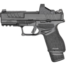 Echelon 4.0C, Semi-automatic, Striker Fired, Polymer Framed Pistol, Comp Size, 9MM, 4" Barrel, Melonite Finish, Black, Optics Ready Slide, Front Tritium Night Sight, Tactical Rack U-Dot Rear, Viridian Green Dot, 4 Magazines, (3)-18 Round and (1)-15 Round