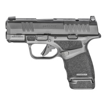 Hellcat, OSP, Striker Fired, Semi-automatic, Polymer Frame Pistol, Sub-Compact, 9MM, 3" Hammer Forged Barrel, Melonite Finish, Black, Textured Grip, Tritium Front Sight, Tactical Rack Rear Sight, Optics Ready, 10 Rounds, 5 Magazines, Includes Range Bag H