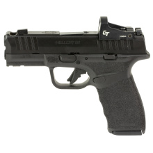 Hellcat Pro Comp OSP, Striker Fired, Semi-automatic Pistol, 9MM, 3.7" Hammer Forged Barrel with Comp, Melonite Finish, Black, Crimson Trace CT-1500 Red Dot Sight, Adaptive Grip Texture, White Dot Front Sight, Tactical Rack U-Notch Rear Sight, 5 Magazines