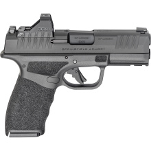 Hellcat Pro Comp OSP, Striker Fired, Semi-automatic Pistol, 9MM, 3.7" Hammer Forged Barrel with Comp, Melonite Finish, Black, Adaptive Textured Grip, Tritium Front Sight, Tactical Rack U-Notch Rear Sight, Viridian Green Dot, 4 Magazines, 15 Rounds, Inclu