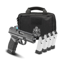 Hellcat Pro, Semi-automatic, Striker Fired, Polymer Frame Pistol, Compact, 9MM, 3.7" Barrel, Cerakote Finish, Desert Flat Dark Earth, Textured Grip, Tritium Front Sight, Tactical Rack Rear Sight, 18 Rounds, 4 Magazines, Range Bag, Viridian RFX11 3 MOA Gr