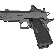 1911 DS Prodigy Comp, Semi-automatic, Metal Frame Pistol, Full Size, 9MM, 4.25" Forged Stainless Steel Bull Barrel, Forged Carbon Steel Frame, Cerakote Finish, Black, Polymer Grips, Tritium Front and Black Serrated Rear Sights, Optics Ready, Ambidextrous