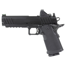 1911 DS Prodigy AOS, Semi-automatic, Metal Frame Pistol, Full Size, 9MM, 5" Forged Stainless Steel Bull Barrel, Cerakote Finish, Black, Polymer Grips, Fiber Optic Front and Black Serrated Rear Sights, Optics Ready, Ambidextrous Safety, Viridian Green Dot