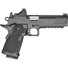 1911 DS Prodigy 5" AOS Handgun, Semi-Automatic Metal Frame Pistol, Forged Stainless Steel Barrel, Cerakote Finish, Black, Polymer Grips, Fiber Optic Front and Black Serrated Rear Sights, Viridian Green Dot, 4 Magazines, (3)-17 Round and (1)-20 Round, Inc