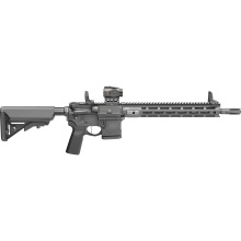 SAINT Victor V2, Semi-automatic, AR, 5.56 NATO, 14" Barrel with a Pinned and Welded 4-Prong Flash Hider (16" OAL), Anodized Finish, Black, B5 Furniture, Flip-Up Iron Sights, Ambidextrous Safety, Viridian Venta Green Dot Optic, 10 Rounds, 4 Magazines STV9