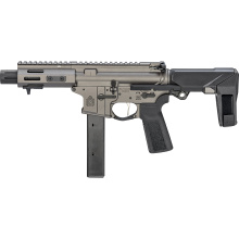 Saint VICTOR Tactical PDW, Semi-automatic Pistol, Full Size, 9MM, 5.5" Barrel, Cerakote Finish, Tungsten, B5 Grip, SB Tactical HBPDW Pistol Stabilzing Brace, Ambidextrous Safety, 32 Rounds, 1 Magazine STV95509T-PDW