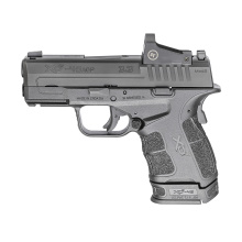 XD-S, Mod.2, OSP, Striker Fired, Semi-automatic, Polymer Frame Pistol, Sub Compact, 45 ACP, 3.3" Barrel, Melonite Finish, Black, White Dot Front Sight, Serrated Rear Sight, Crimson Trace Red Dot, 2 Magazines, (1) 5-Round, (1) 6-Round Extended XDSG93345BO
