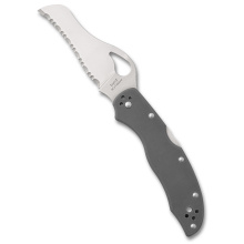 Gooney, Folding Knife, 3.44" Hawkbill/Sheepsfoot Blade, SpyderEdge, 9Cr18MoV Blade Steel, 7.71" Overall Length, Back Lock, Satin Finish, Silver Blade, Gray G-10 Handle BY24GSGY