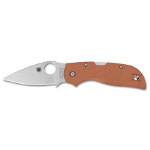 Chaparral, Folding Knife, 2.8" Drop Point Blade, 6.4" Overall Length, CPM REX 121 Blade Steel, Plain Edge, Satin Finish, Silver, Burnt Orange G-10 Handle, Back Lock C152GPBOR