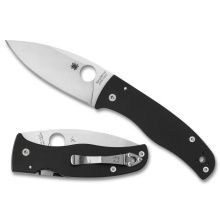 Bodacious, Folding Knife, SpyderEdge Serrated Blade, Black G-10 Handle, Satin Finish, Silver, 3.66" Blade Length, CPM-S30V Steel C263GS