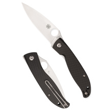Mantra 4 Carbon Fiber, Folding Knife, 3.34" Drop Point Blade, 7.5" Overall Length, 8Cr13MoV Blade Steel, Plain Edge, Satin Finish, Silver, Black Carbon Fiber Handle, Liner Lock C274CFP