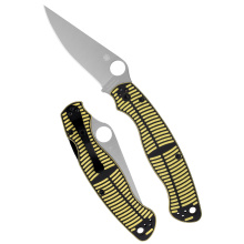 Military 2 Salt, Folding Knife, 4" Clip Point Blade, 9.51" Overall Length, CPM MagnaCut Blade Steel, Plain Edge, Satin Finish, Silver Blade, Black and Yellow G-10 Handle, Compression Lock C36GBKYLMCP2
