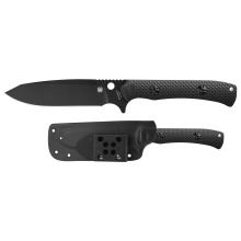Skoli, Fixed Blade Knife, 4.68" Sheepsfoot Blade, 9.32" Overall Length, 9Cr18MoV Blade Steel, Plain Edge, Oxide Finish, Black, Black G10 Grip, Boltaron Sheath, G-Clip Mount FB53GPBK