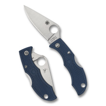 Ladybug 3, Folding Knife, 1.9" Drop Point Blade, 4.38" Overall Length, CPM SPY27 Blade Steel, Plain Edge, Satin Finish, Silver, Blue FRN Handle, Back Lock LPCBL3