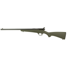 Rascal F-SR, Bolt Action, 22LR, 16" Threaded Barrel, 1/2x28 Thread Pitch, Black, Green Synthetic Stock, Single Shot 13813