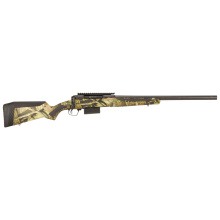 212 Harvester, Bolt Action Shotgun, 12 Gauge, 3" Chamber, 22" Rifled Barrel, Cerakote Finish, Gun Metal Bronze, Woodland Camo Synthetic Stock, Right Hand, 2 Rounds 32801