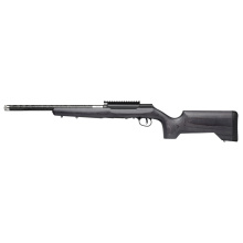 A Series Timberlite, Semi-automatic Rifle, 22 LR, 18" Carbon Fiber Wrapped Barrel, Threaded 1/2x28,  Matte Finish, Black, Carbon Wood Laminate Gray Stock, Savage AccuTrigger, 0 MOA Picatinny Rail, 10 Rounds, 1 Magazine 47255
