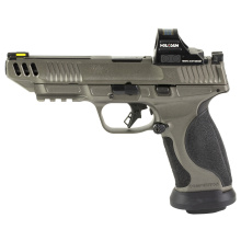 Performance Center M&P9 M2.0 Competitor, Striker Fired, Semi-automatic, Metal Frame Pistol, Full Size, 9mm, 5" Barrel, Cerakote Finish, Tungsten Gray, Ported Slide, Fiber Optic Front Sight, Serrated Blacked Out Rear Sight, 17 Rounds, 4 Magazines, Include