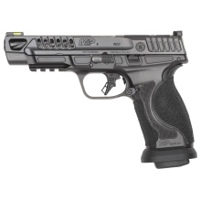 M&P M2.0 Competitor Heavy Duty, Semi-automatic, Striker Fired, Full Size, 9MM, 5" Spiral Fluted Barrel, Armornite Finish, Black, Front Hiviz Night Sight, Black Rear Sight, Optics Ready, 17 Rounds, 4 Magazines 14068