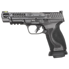 M&P M2.0 Competitor Heavy Duty, Semi-automatic, Striker Fired, Full Size, 9MM, 5" Spiral Fluted Barrel, Armornite Finish, Black, Front Hiviz Night Sight, Black Rear Sight, Optics Ready, 10 Rounds, 4 Magazines 14070