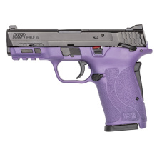 M&P9 SHIELD EZ M2.0, Internal Hammer Fired, Semi-automatic, Polymer Frame Pistol, Micro-Compact, 9MM, 3.68" Barrel, Cerakote Finish, Black Slide, Purple Frame, 3-Dot Sights, Manual Thumb Safety, 8 Rounds, 2 Magazines 14094