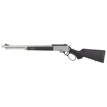 1854, Lever Action Rifle, 360 Buckhammer, 20" Threaded Barrel, 5/8X24 Thread Pitch, Stainless Steel, Silver, Black Synthetic Stock, Large Loop, XS Ghost Ring Rear Sight, Gold Bead Front Sight, Cross Bolt Safety, 6 Rounds 14206